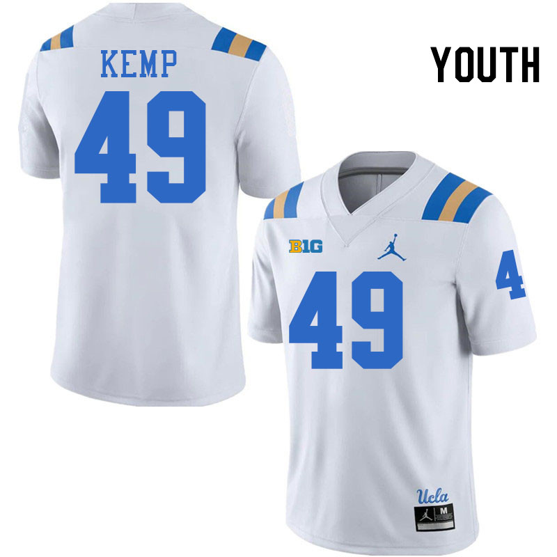 Youth #49 Leo Kemp UCLA Bruins College Football Jerseys Stitched-White